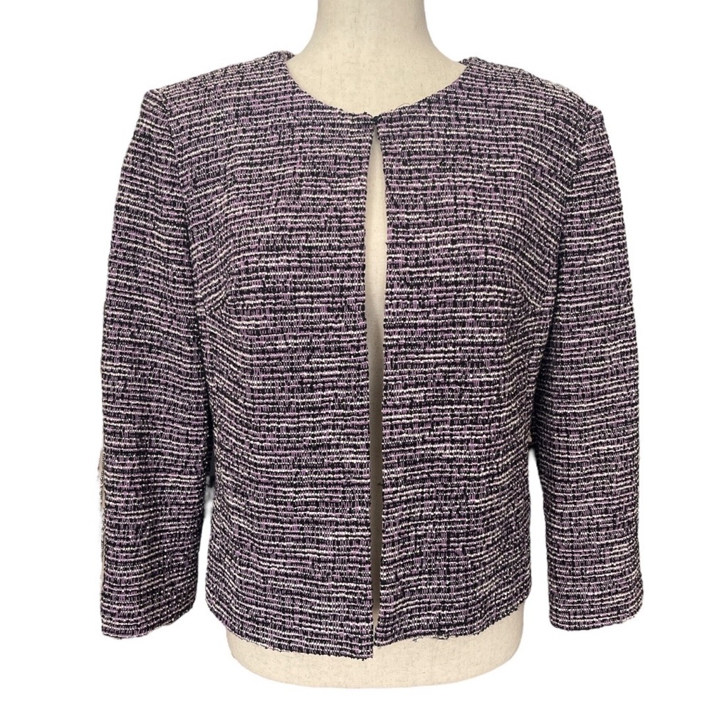 Karl Lagerfeld Black and White Tweed Blazer